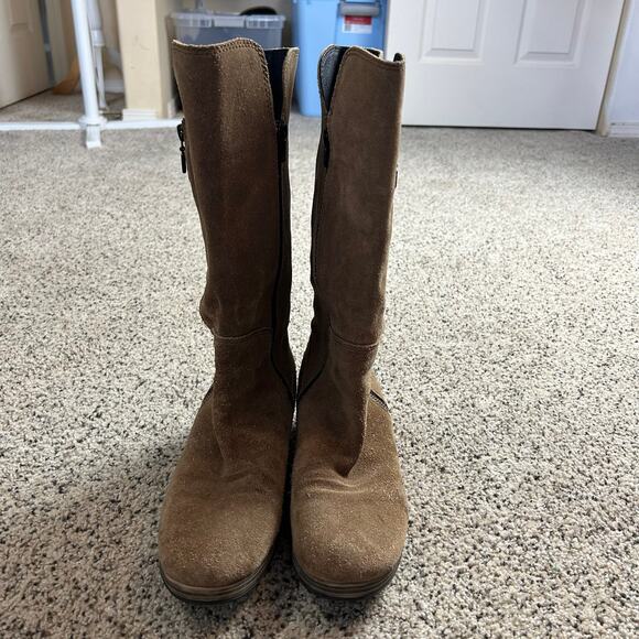 Wolky Tall Zip Up Boots Size 11 EU 42 Brown Suede Comfort Riding - Picture 2 of 11